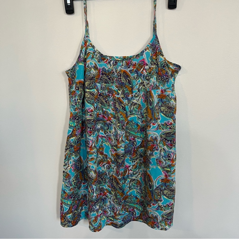 Wild Fable Women's Sleeveless Babydoll Dress Blue Paisley XS